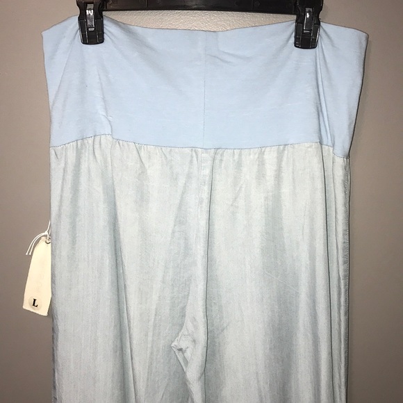 Just Living Eco friendly Palazzo Fold Over TENCEL Jeans. Size Large - Picture 4 of 8